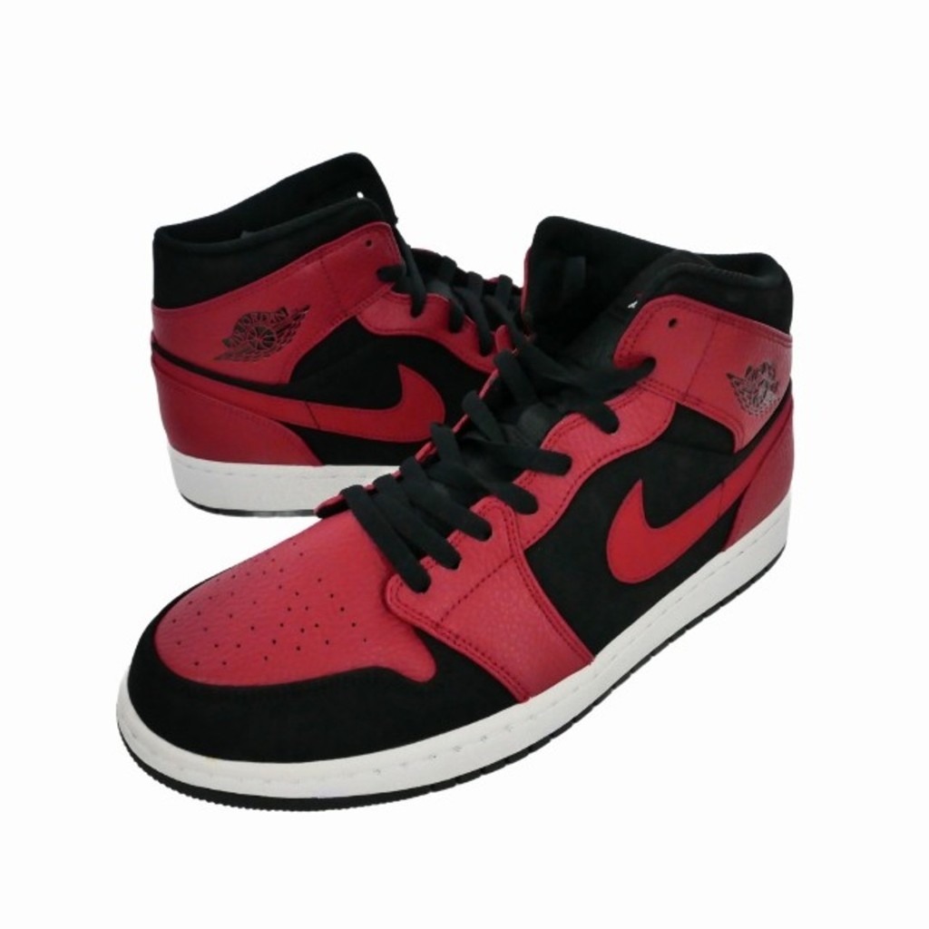 รองเท้าผ้าใบ Nike Air Jordan 1 Mid Reverse Bread Red Direct from Japan มือสอง
