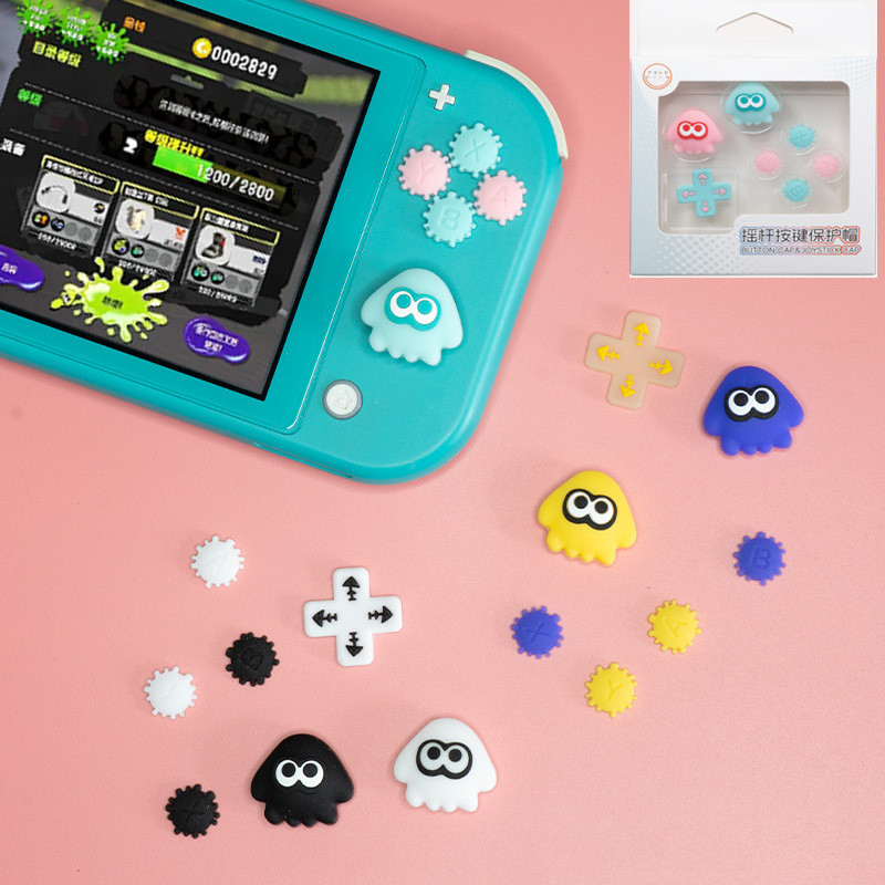 Switch Lite ปุ่ม Rocker Caps ชุด Splatoon Design สําหรับ Nintendo Switch Lite สต็อกท้องถิ่น