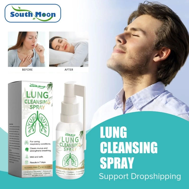 สเปรย์รองรับปอด Sore Throat Cough Treatment Breath Cleaner ระบบช่วยหายใจ Anti Inflammation Herbal Lung Cleanse