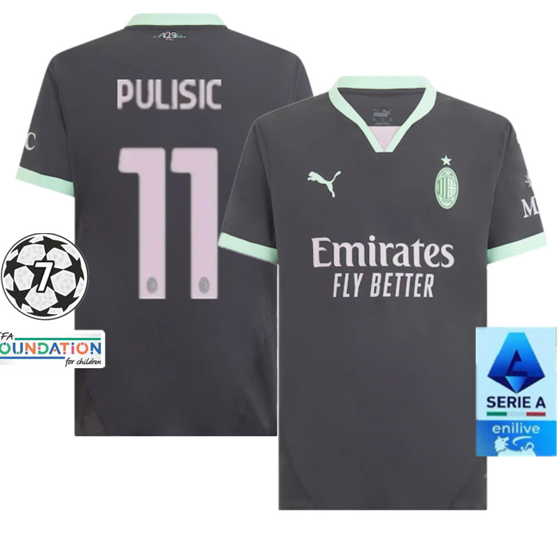 แฟนเวอร์ชั่น 24-25 เสื้อฟุตบอลผู้ชาย AC Milan Third Away ใหม่