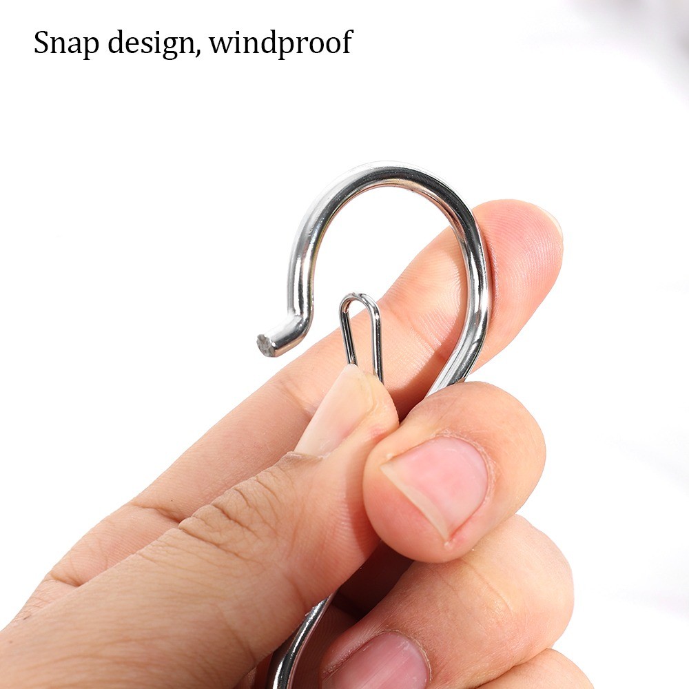 [จัดส่ง 3-5 วัน]2/5/10 ชิ้น Heavy Duty Windproof S Hooks - ตะขอเหล็กคู่ 9 ซม.สําหรับเสื้อผ้า/เครื่องครัว/ถุง, แบริ่งที่แข็งแกร่ง - รูปที่ 6