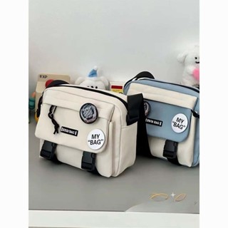 ผ้าไนลอนเครื่องไล่น้ําน่ารักนักเรียนกระเป๋าสะพาย Overalls Me…