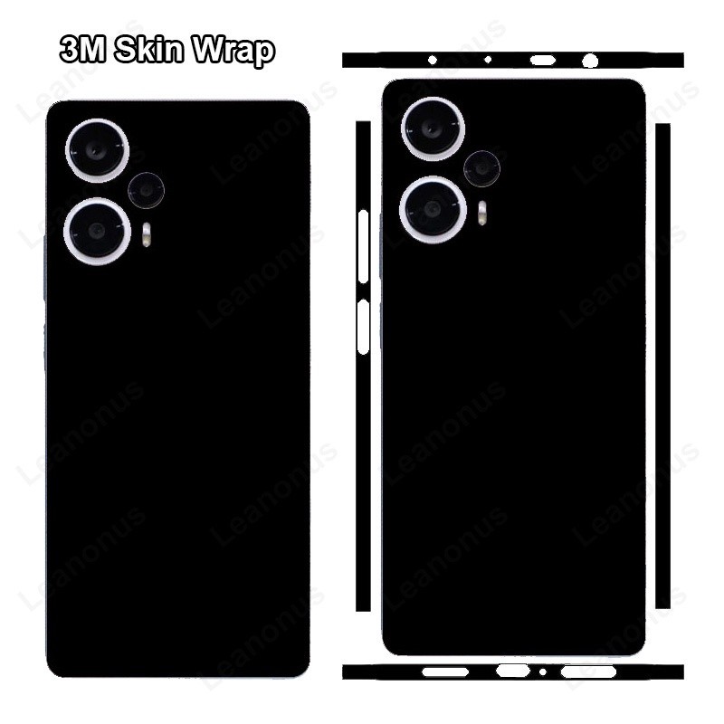 GASKIN_ ANTI-FUNGAL - Plain Titanium Color Decal Skin Xiaomi POCO F5 F7 Pro / F6 X7 Pro F7 Ultra Bac