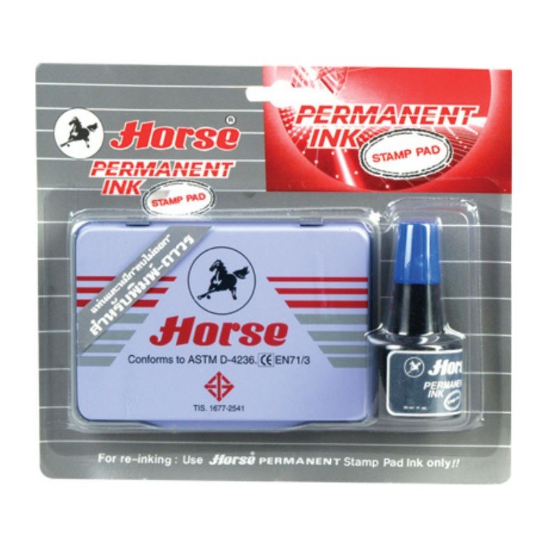 HORSE ชุดแท่นประทับ หมึกกันน้ำ สีเงิน (8x12 ซม.)