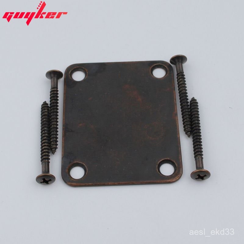 1 Pcs GUYKER Bronze Neck Plate (with screws)   Electric Guitar Accessories