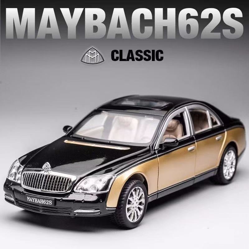 1: 24 จําลอง Maybach62S รถรุ่นเสียงดึงกลับรถของเล่นรุ่น Boy ตกแต่ง