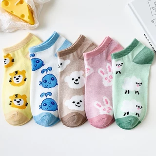 HOME818 ถุงเท้าข้อสั้นเกาหลี ถุงเท้าแฟชั่น (5ลาย/10คู่) มีให้เลือกหลายแบบ ใส่ได้ทั้ง ช/ญ พร้อมส่ง