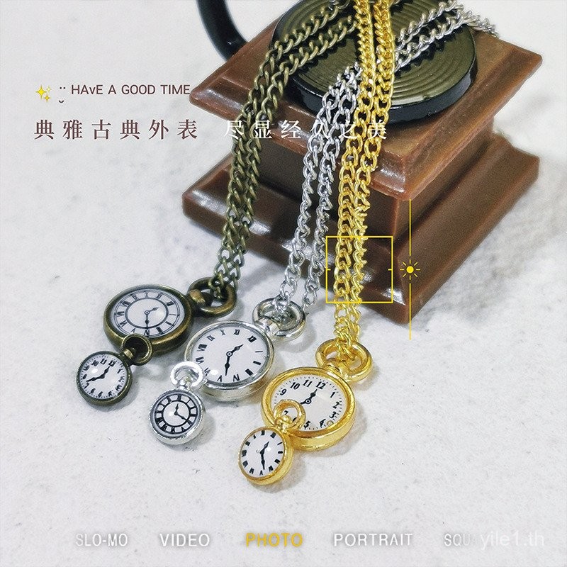 Dollhouse Dollhouse Accessories ob11 Miniature Toy Accessories Model Nostalgic Mini Pocket Watch Medieval Tuo Watch Pocket Watch