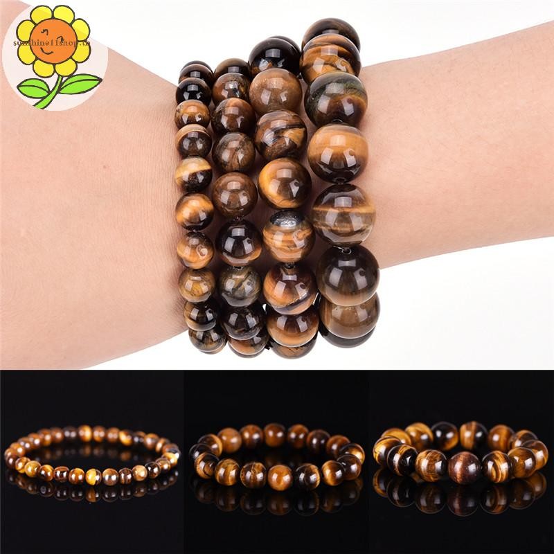 SUNSHOP Tiger Eye Stone ลูกปัดสร้อยข้อมือ พร้อมสรรพคุณluck bless สำหรับทั้งผู้ชายและผู้หญิง TH
