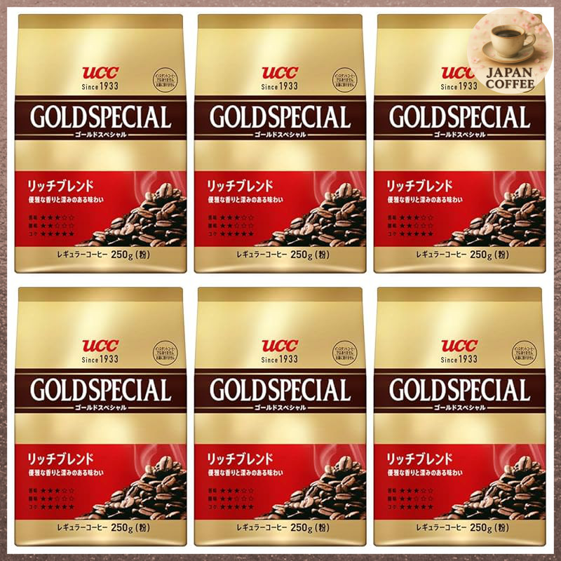 UCC Gold Special Rich Blend 1500g (250g x 6 packs) Regular Coffee (Ground) [Ground Beans] [Roasted]