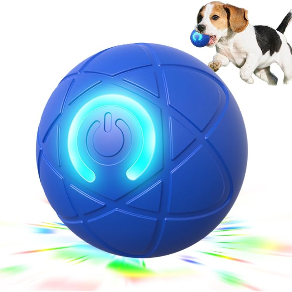 ลูกบอลสุนัขอัตโนมัติ Interactive Dog Ball สั่น กลิ้ง เด้ง ชาร์จ USB สำหรับเล่นในบ้านและนอกบ้าน