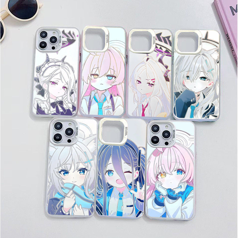 เคสโทรศัพท์สําหรับ Xiaomi MI 11 Lite 12T 13T 14TPRO POCO X3 X7 X6 PRO 5G X5 NFC M6 F5 F7 Pro ฝาครอบ Matte IMD อะนิเมะการ์ตูน Blue Archive dual เลเซอร์ Hard
