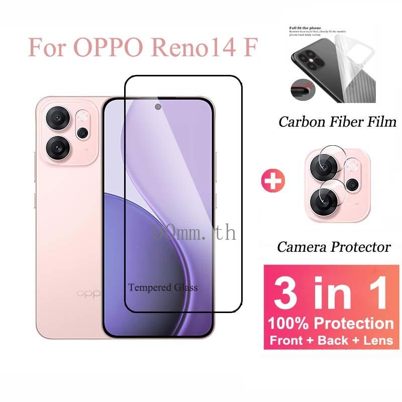 ฟิล์ม OPPO Reno14 F 5G ฟิล์มกระจกนิรภัยสำหรับ OPPO Reno 14F 14 Pro 13 13F 5G 4G ฟิล์มกันรอยกล้องฟิล์