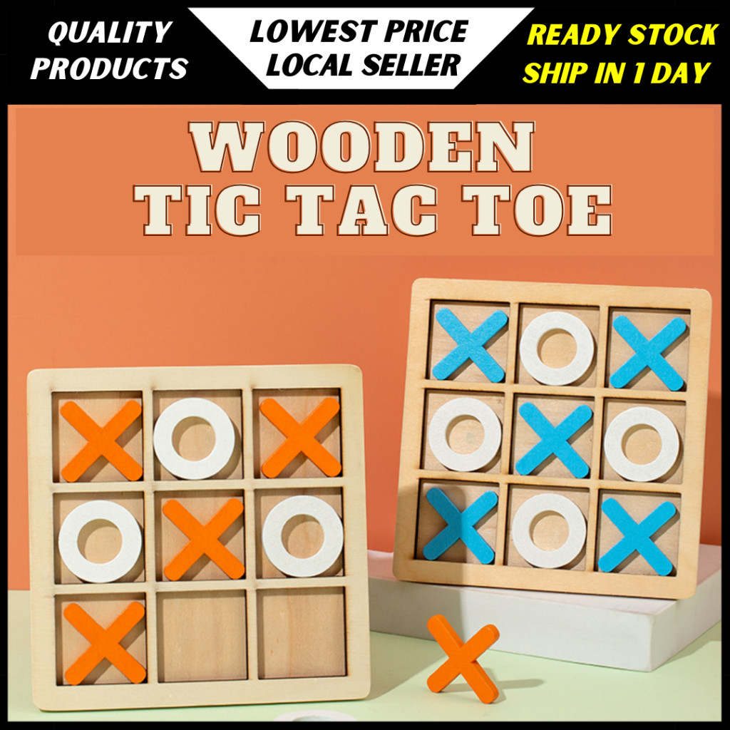 ไม้ Tic Tac Toe XO ตารางปริศนาเกมกระดานของเล่นเด็กผู้ปกครองและเด็กการศึกษาสนุกเกมครอบครัว Mainan Min