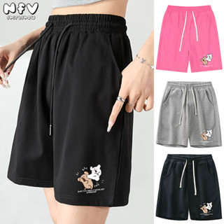 NFV แฟชั่นเกาหลีสไตล์ กางเกงขาสั้น ลายพิมพ์รูปสุนัขน่ารัก หล…