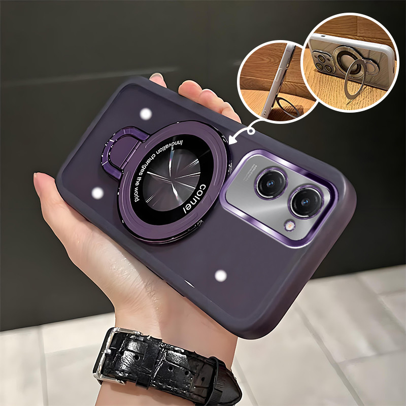 สําหรับ VIVO Y03 Y03T Y28S 5G Y18 Y18T Y18S เคสโทรศัพท์ขาตั้งแม่เหล็กสําหรับClearกล้องProntectionเลนส์ปลอกโปร่งใสShockProof Hard Cover