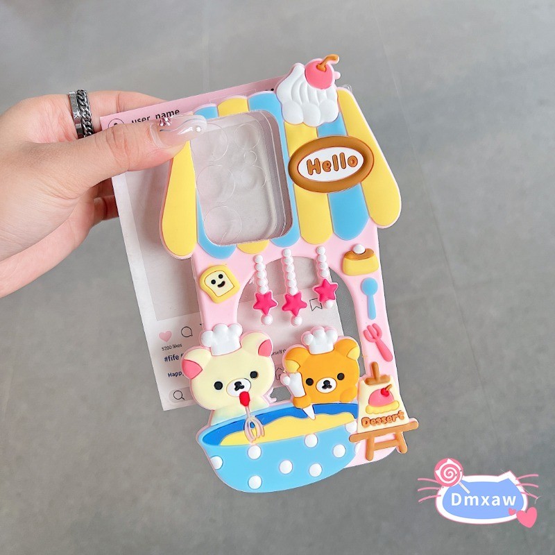 หมีน่ารักขนมเคสโทรศัพท์สําหรับVivo V21 V21S V21E V20 SE V19 Neo V17 V15 V11 S1 Pro V11i V9 V7 Y97 Y9