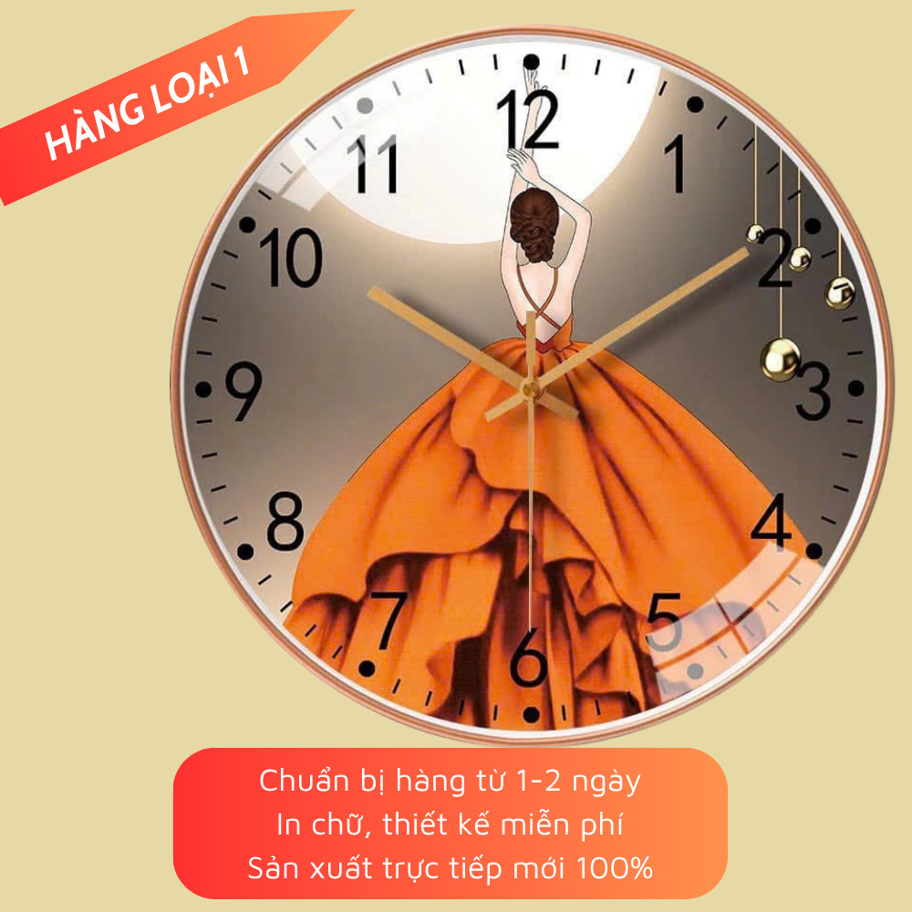 Mirror Wall Clock Girl, Golden Deer, Goldfish Home Decor – DH10- Love Painting