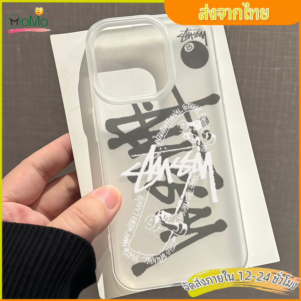 แบรนด์เทรนด์ หรูหรา คำที่เรียบง่าย สครับเคสโปร่งใสสำหรับไอโฟน11 12 13 14plus 15PRO 16promax กรณีมือถือ 6/7/8PLUS X/XR/XS - รูปที่ 5