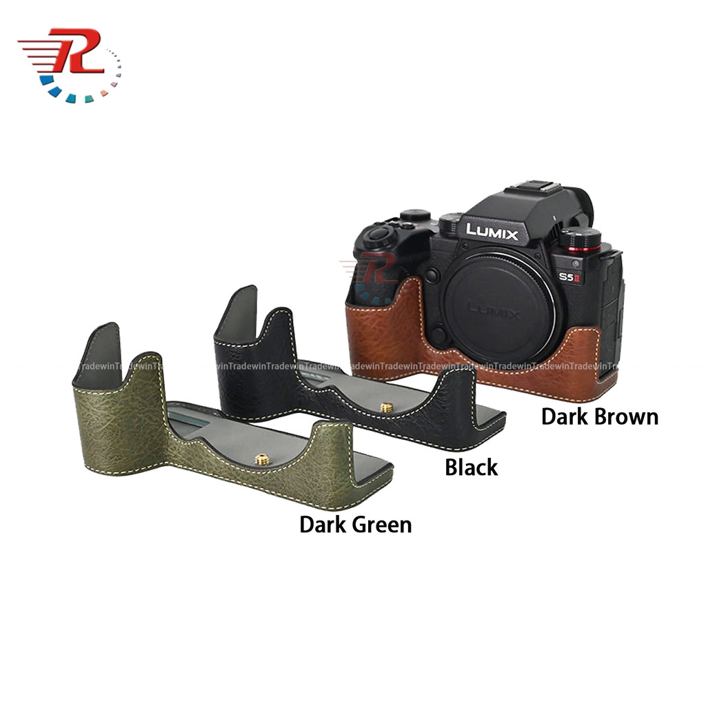 กระเป๋ากล้องหนังครึ่งเคสสําหรับกล้อง Panasonic S5II S5 Mark II