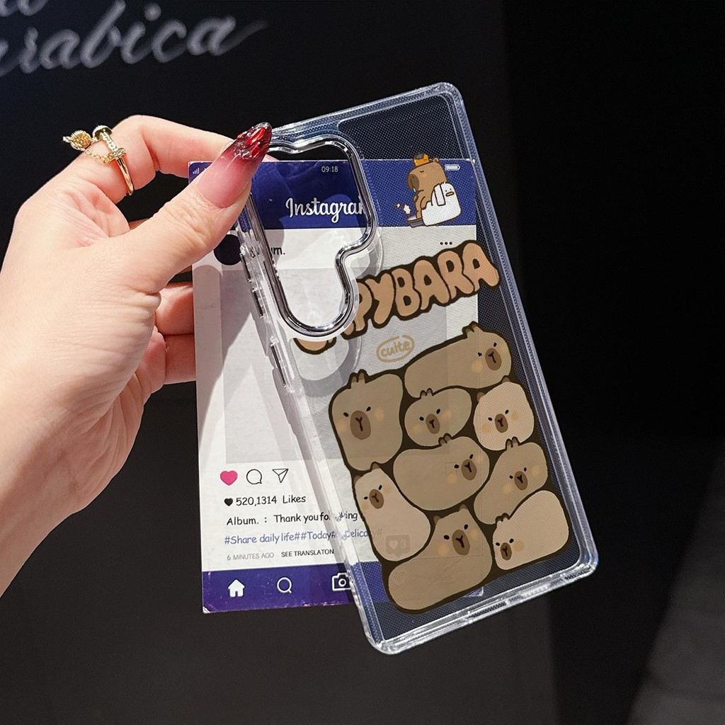 ฝาครอบพักเท้า,การ์ตูน Capybara,โปร่งใส,ทําจากโลหะสําหรับRedmi 9T 10C 13C 12C 9C A3 14C A5 9Aหมายเหตุ