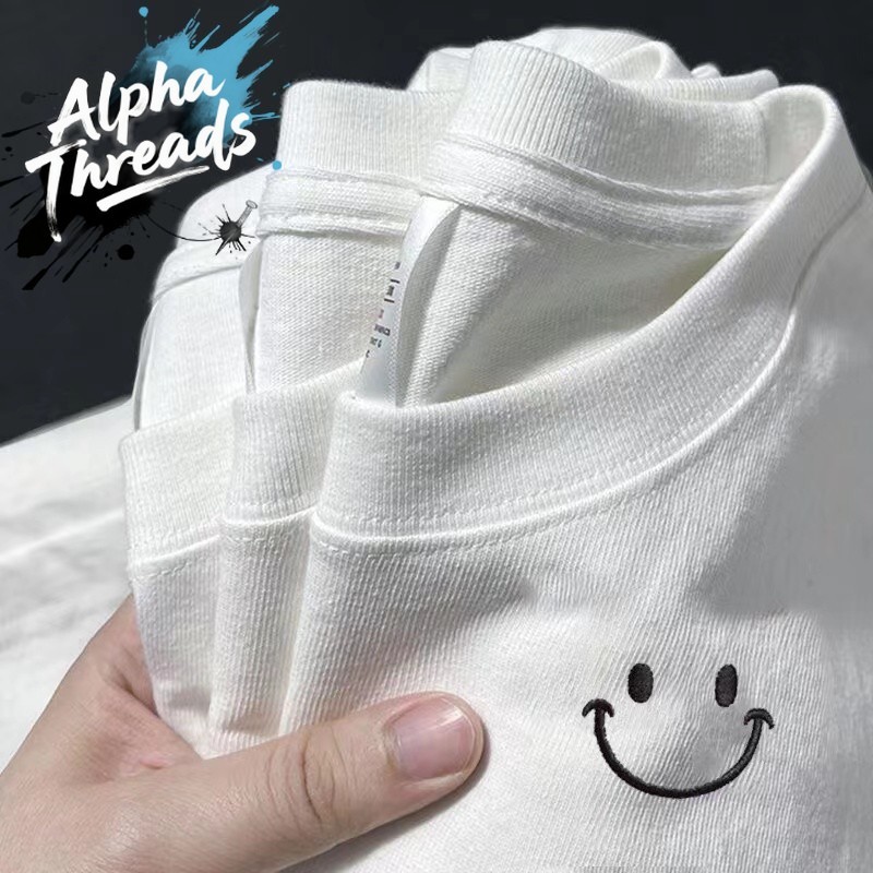 (จัดส่งตลอด 24 ชั่วโมง)Alpha Threads ผ้าคอเชื้อ 100% พร้อมส่ง เสื้อยืด คอกลม สีพื้น คุณภาพดี ผ้านิ่ม