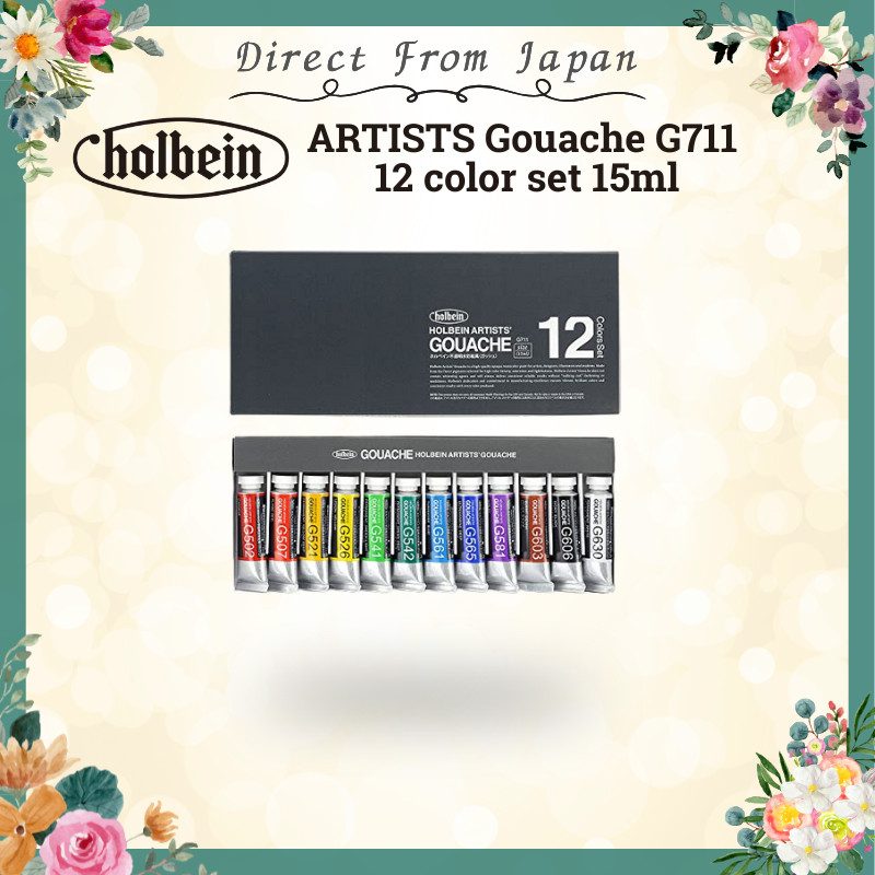 Holbein Opaque Watercolor Gouache 12 Colors 15ml G711 (03711)