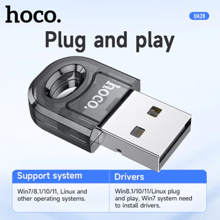 Hoco UA28 ตัวรับสัญญาณบูลทูธ Bluetooth 5.1 รองรับ คีย์บอร์ด, เม้าส์, ลำโพง, หูฟังบลูทูธ, ปริ้นเตอร์ USB ตัวต่อบลูทูธ hc5