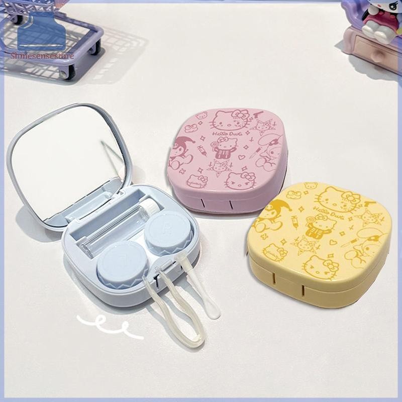 SHINE Dopamine Hello Kitty กล่องใส่คอนแทคเลนส์ Sanrio KT Cat Beauty กล่องเก็บนักเรียนคอนเทนเนอร์เลนส