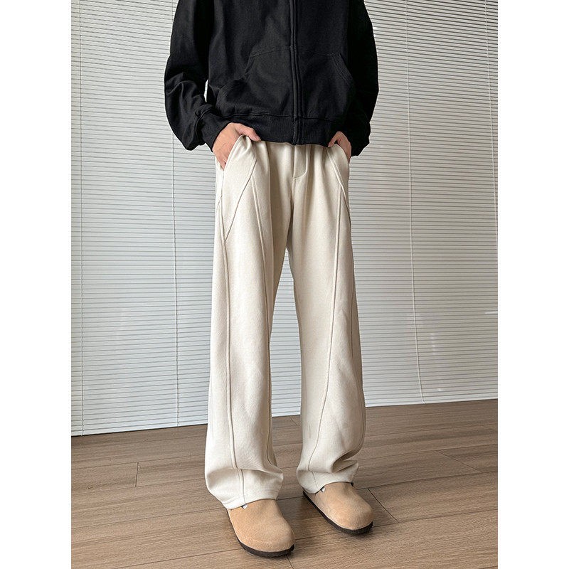 กางเกงขายาว American heavy scimitar ผู้ชายอินเทรนด์ยี่ห้อ cleanfit กางเกงเดรป high-end ตรงเคียว pBea