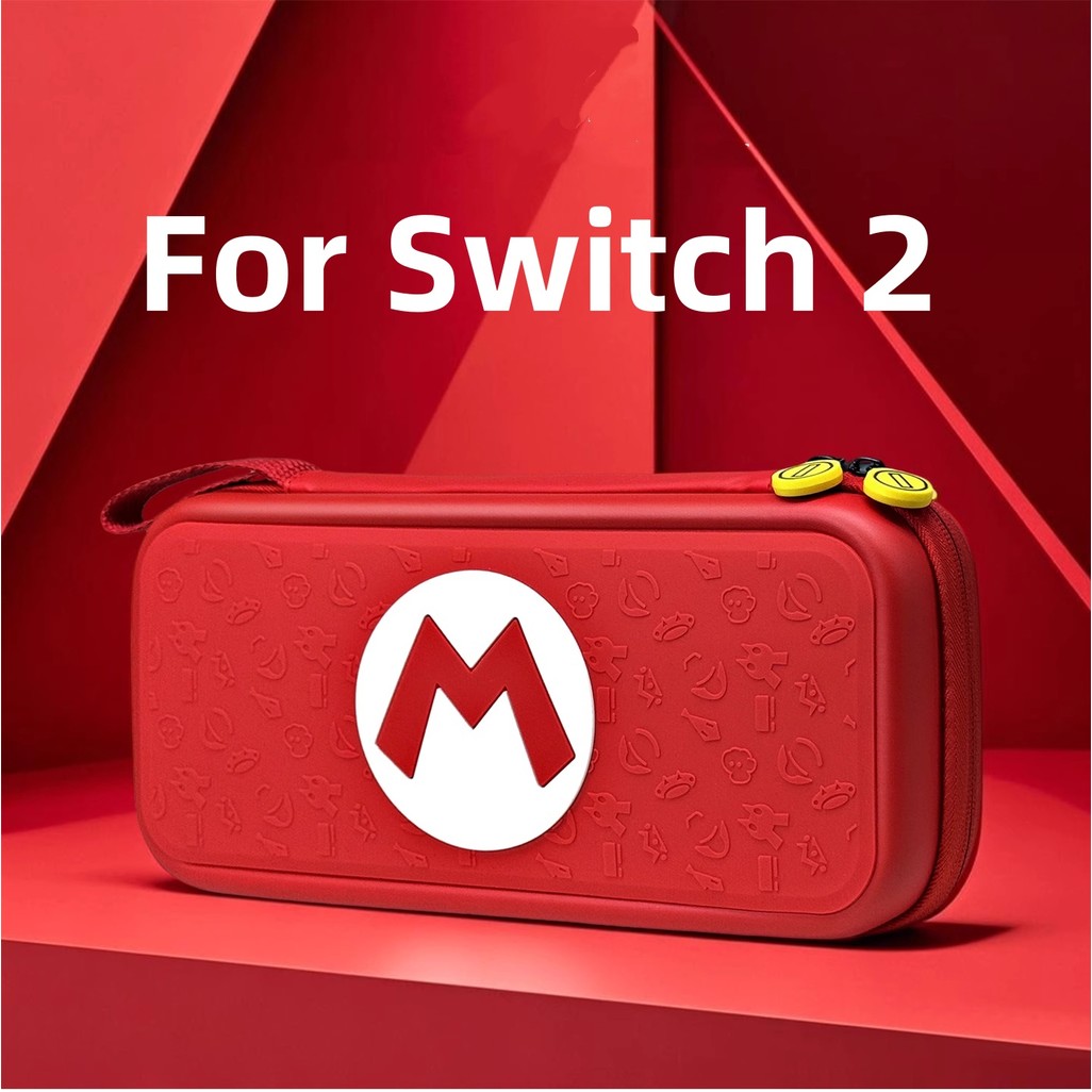Handheld Storage Bag for Nintendo Switch 2 Silicone Material with Cute Cartoon Patterns Carrying Case