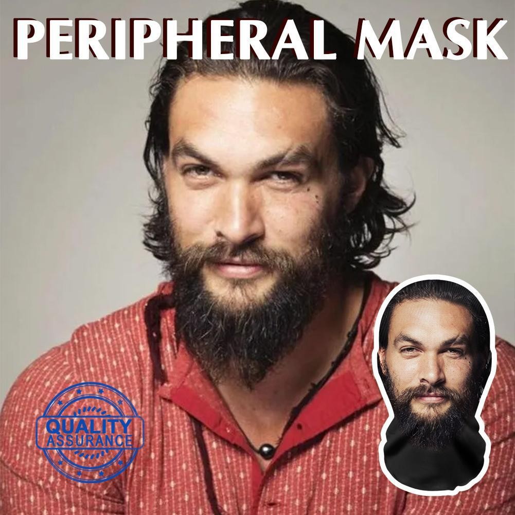 Jason Momoa บทบาทเล่น Facial Mask 3d Balaclava หมวกหมวกคอสเพลย์ผ้าพันคอ 3d พิมพ์ตลก B3r9