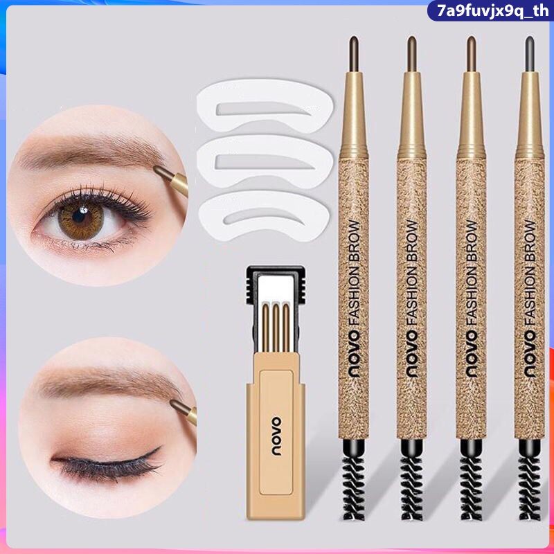 ดินสอเขียนคิ้วแบบหมุนอัตโนมัติ Novo ดินสอเขียนคิ้วกันน้ำและไม่เลอะ