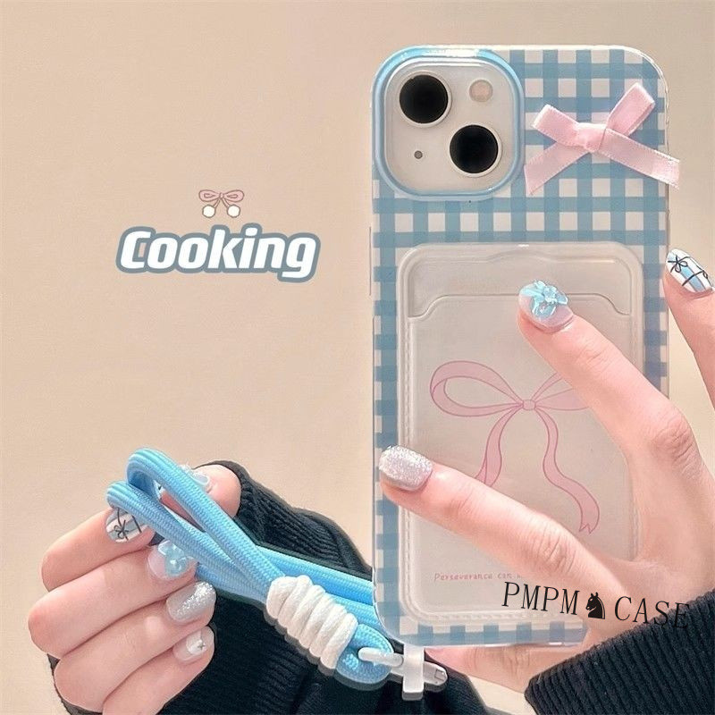 Blue Simple Butterfly Strap Card Holder Case Hp Xiaomi C85 15 14 14T M5S M6 F4 F5 M3 M4 M4 11 12 Lit