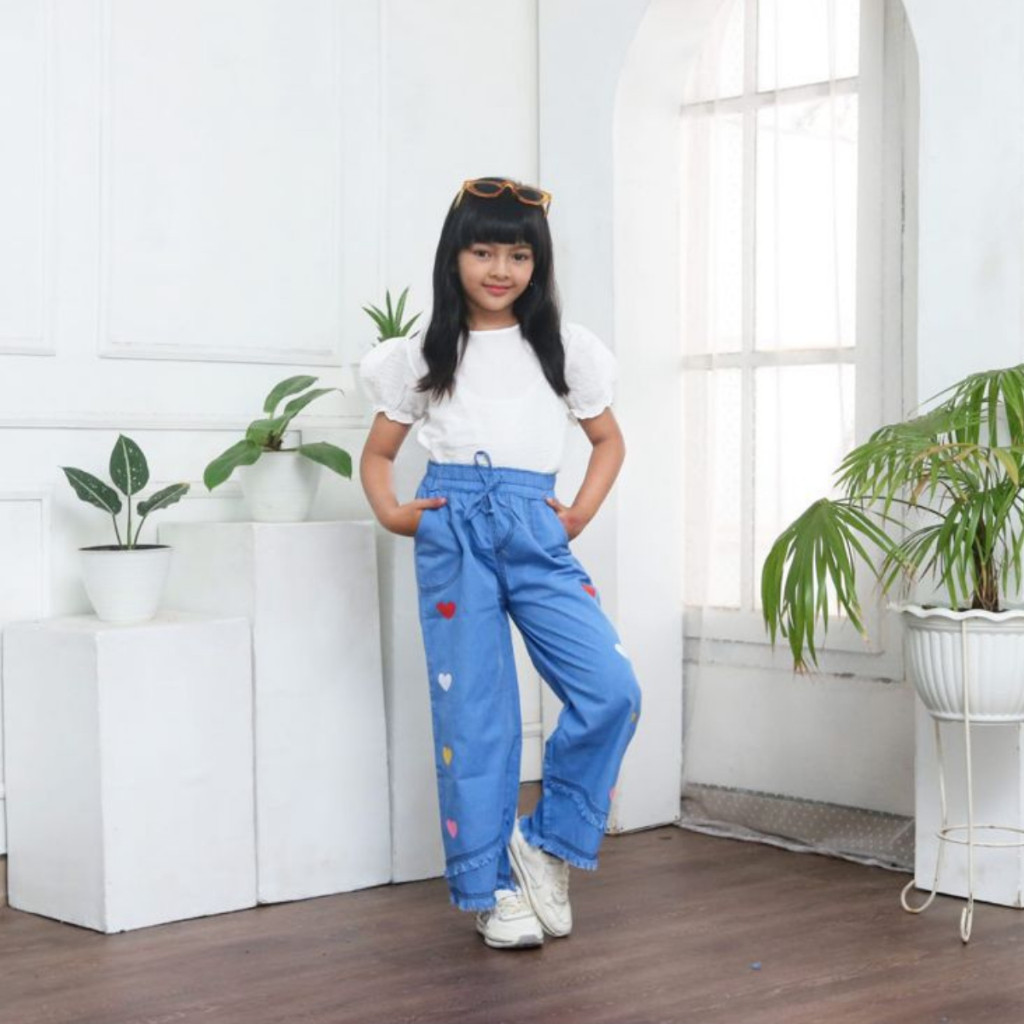 CHILDRENS JEANS CULOTTS 4-16 YEARS OLD / GIRLS JEANS CULOTTS / CHILDRENS JEANS LONG PANTS FB MAKASSA