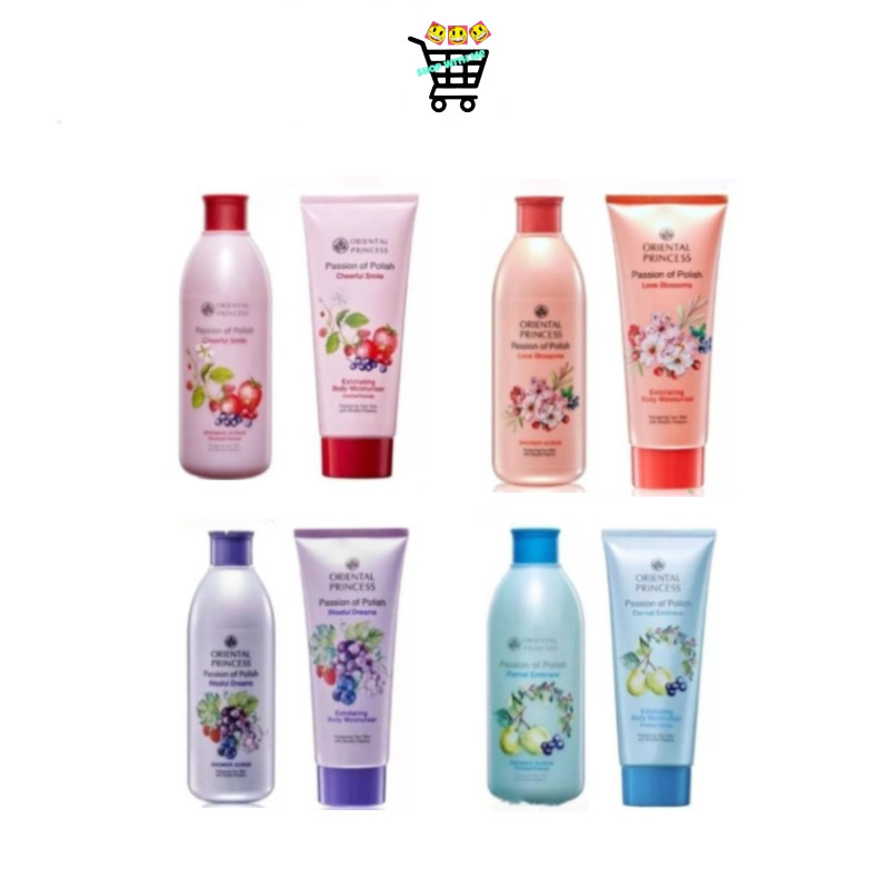โลชั่น&เจลอาบน้ำสครับ Oriental Princess Passion of Polish Body Moisturiser&Shower Scrub  โลชั่น&เจลอาบน้ำ 250 ml.
