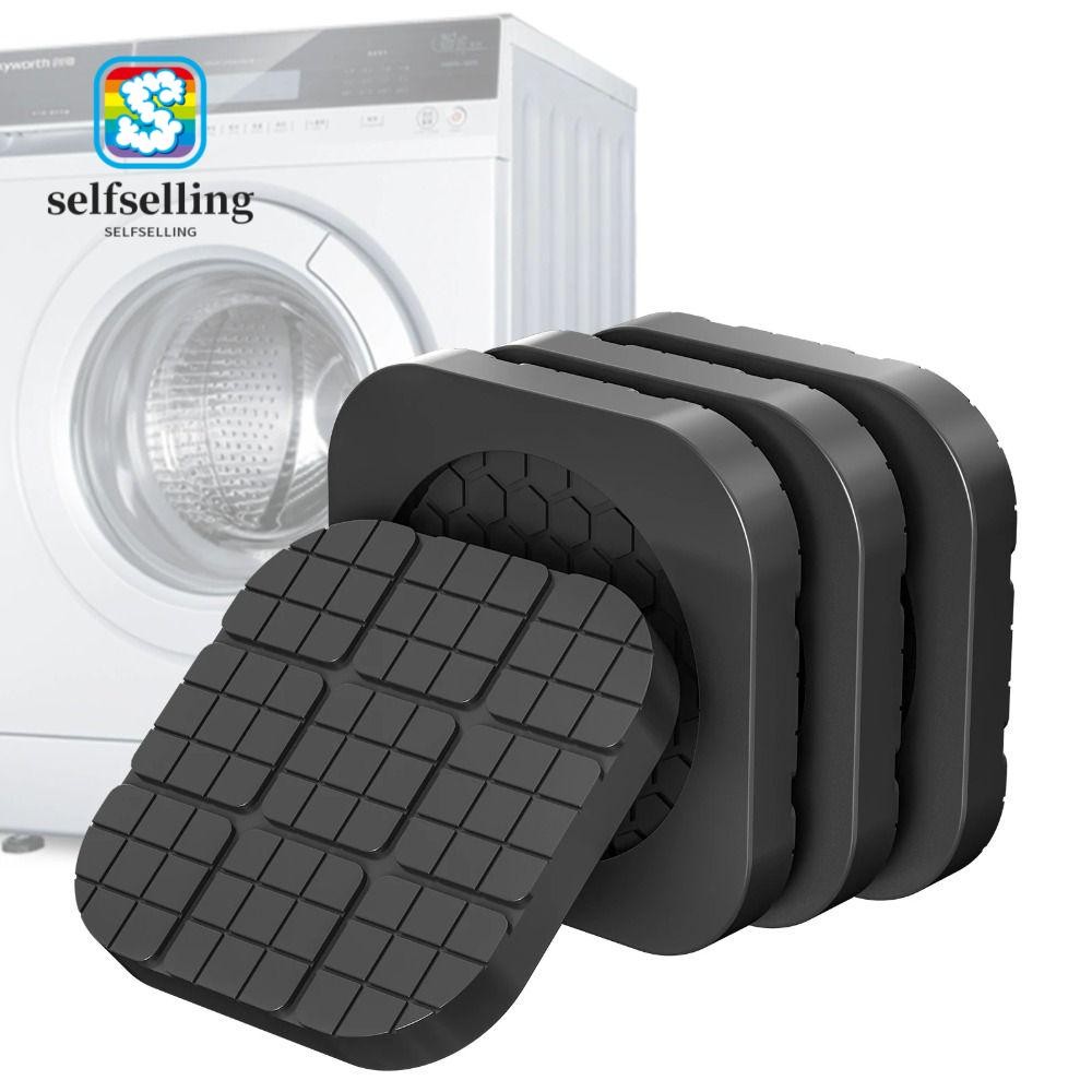 SELFS ซัก 4 ชิ้น|แผ่นรองฝ่าเท้า, เงียบ แดมเปอร์ กันลื่นเครื่องซักผ้าป้องกันการสั่นสะเทือนฟุต เบาะ, สากลดูดซับแรงกระแทกความสูงเฟอร์นิเจอร์แผ่นยางซักผ้า|ตู้เย็น