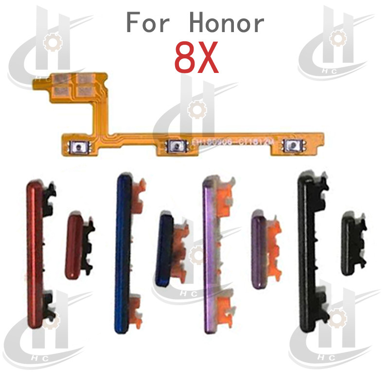 สําหรับ Honor 8x ปุ่มเปิดปิด Flex Cable Keys ปุ่มปิดระดับเสียงขึ้นลงด้านข้าง อะไหล่ทดแทน