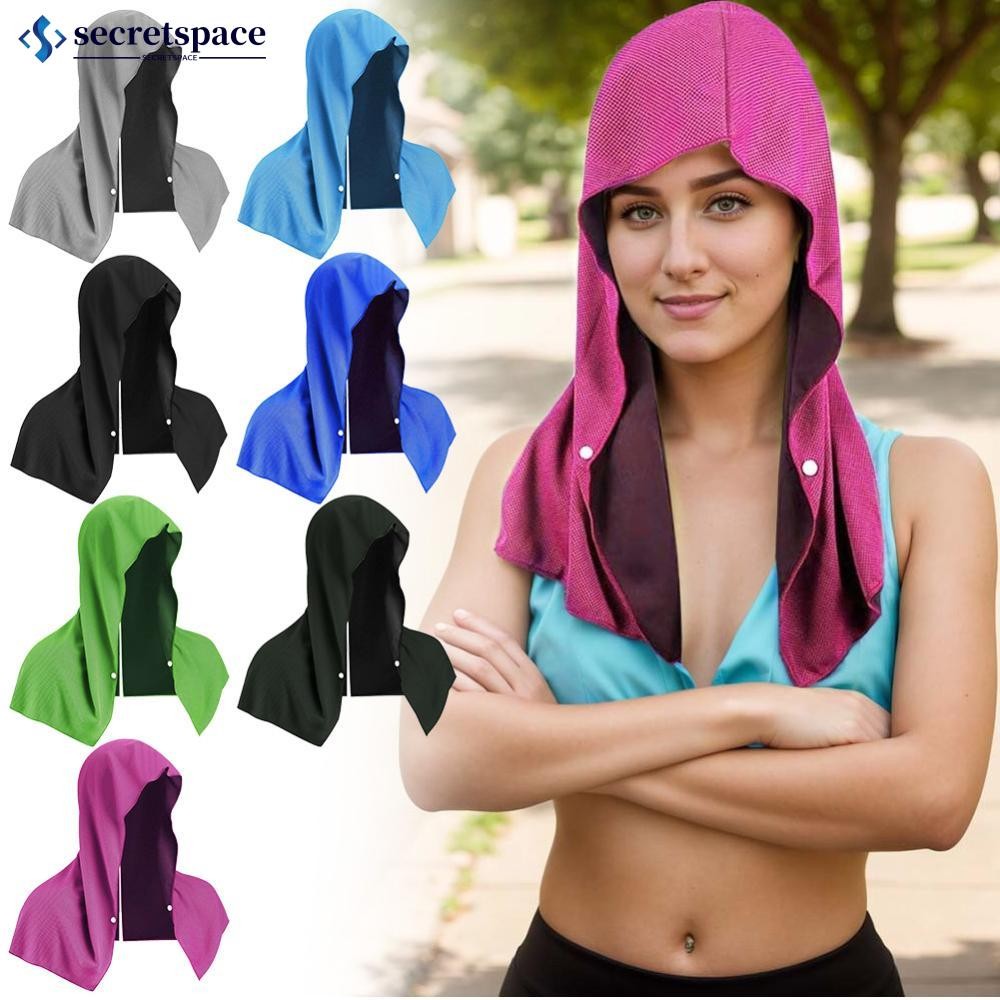 SECRETSPACE 1PC กีฬากลางแจ้ง Quick-Dry Cooling ผ้าพันคอผ้าเช็ดตัวเดี่ยวปุ่มออกแบบ Gym Beach Camping 