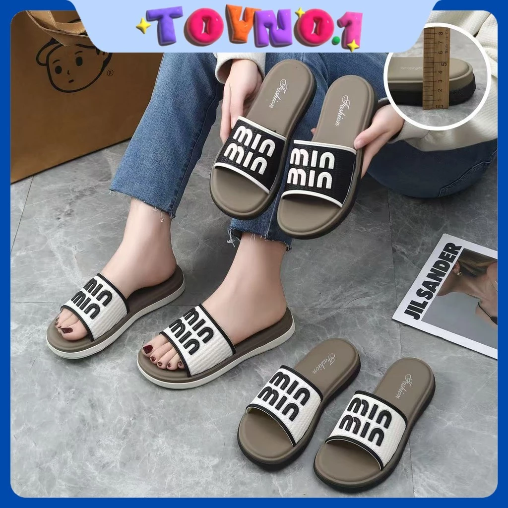 ToyNo.1🧸พร้อมส่ง🧸"LT-1993New" รองเท้าแตะแบบสวม แฟชั่นใหม่ ตัวอักษร พื้นแบน เหมาะสำหรับใช้ในร่มและชายหาด