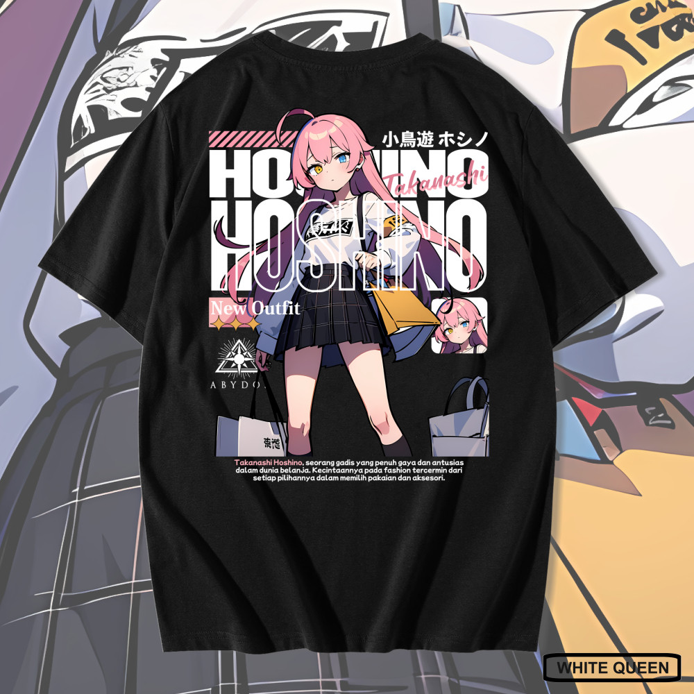 WHITE QUEEN - TAKASHI HOSHINO BLUE ARCHIVE SHOPPING T-SHIRT - BLUE ARCHIVE HOSHINO SHOPPING