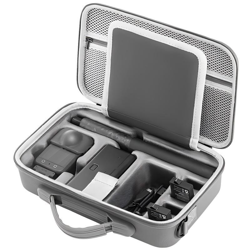 เข้ากันได้กับกระเป๋าเก็บ DJI OSMO 360, DJI OSMO 360 Action Camera ครบชุดกล่องเก็บอุปกรณ์เสริม, กระเป๋าถือรอบด้าน PU วัสดุกระเป๋าสะพาย