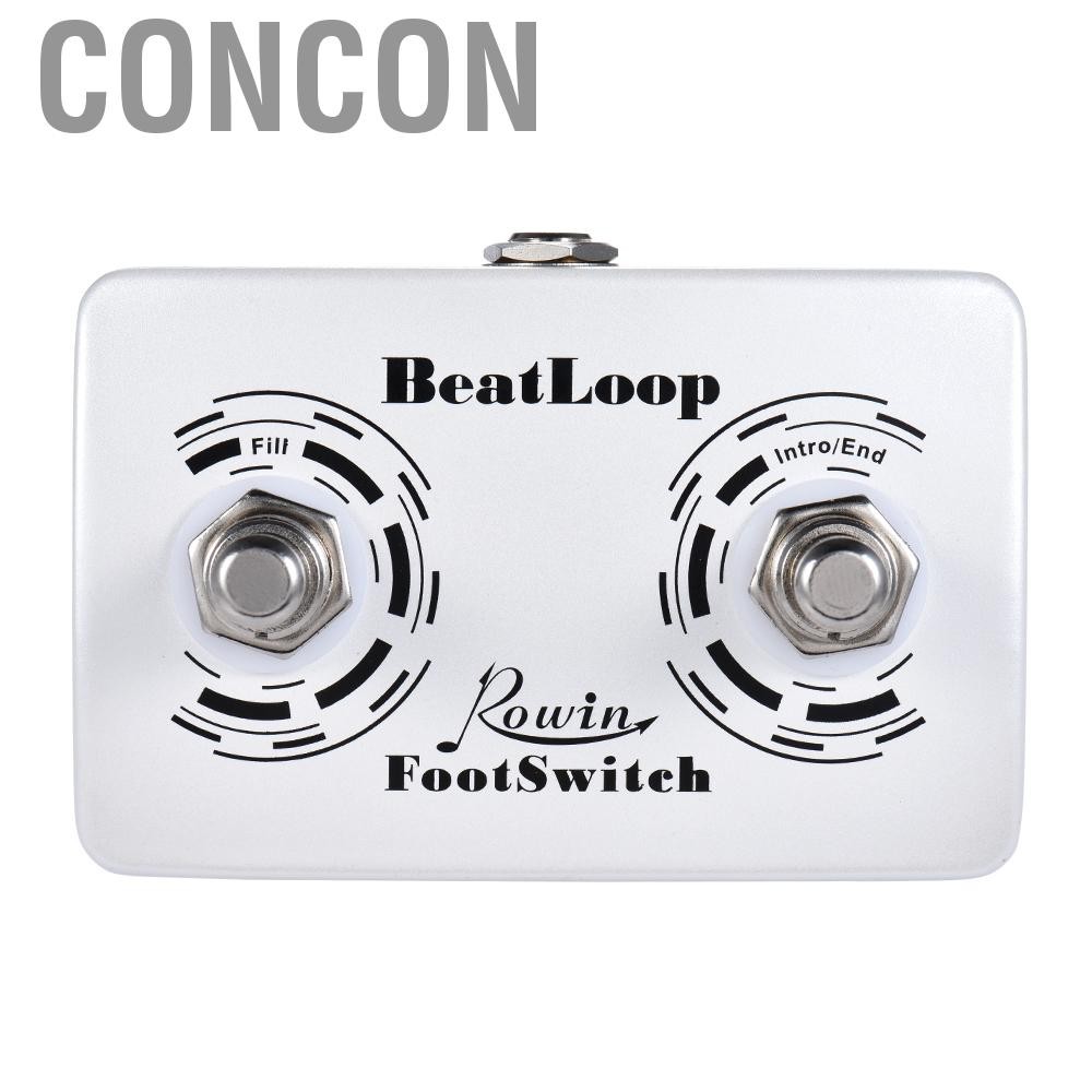 Concon Rowin Beatloop Dual Footswitch Foot Switch Pedal สำหรับการบันทึกจังหวะการบันทึกด้วยสายเคเบิล 