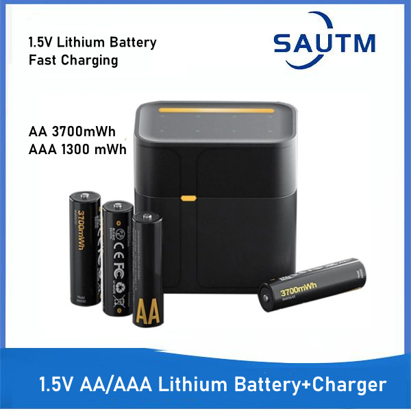 แบตเตอรี่ลิเธียม 1.5V AA และ AAA พร้อมชุดช่องชาร์จ