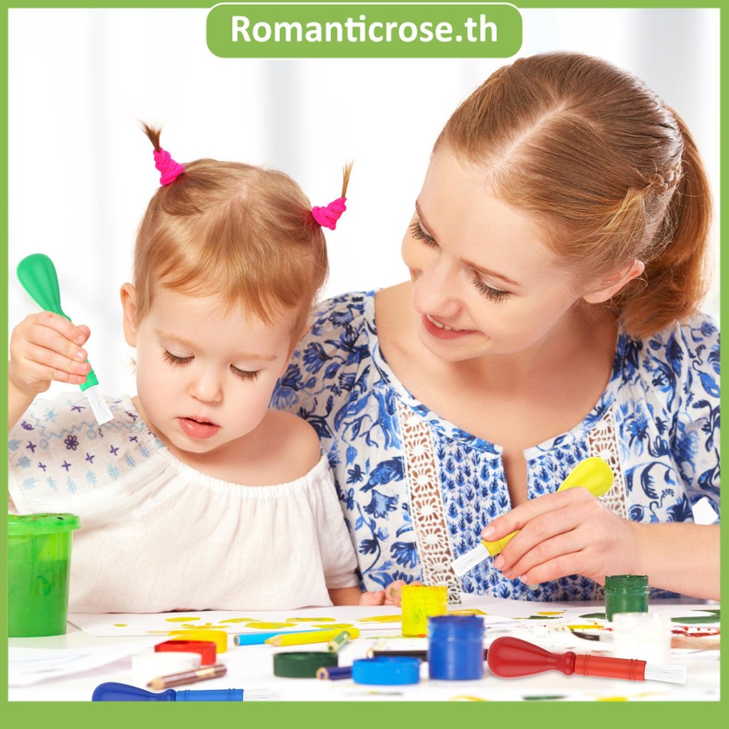 16ชิ้นนํามาใช้ใหม่เด็กวัยหัดเดินแปรงทาสีอเนกประสงค์เด็กที่มีแท่งพลาสติกและขนไนล่อน ร้านค้า7293