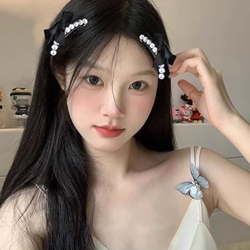 2025 รุ่นล่าสุด กิ๊บติดผมโบว์มุกคลิปหน้าม้าด้านข้างหญิงผมโบว์มุกคลิปหน้าม้าด้านข้างหญิง - รูปที่ 2