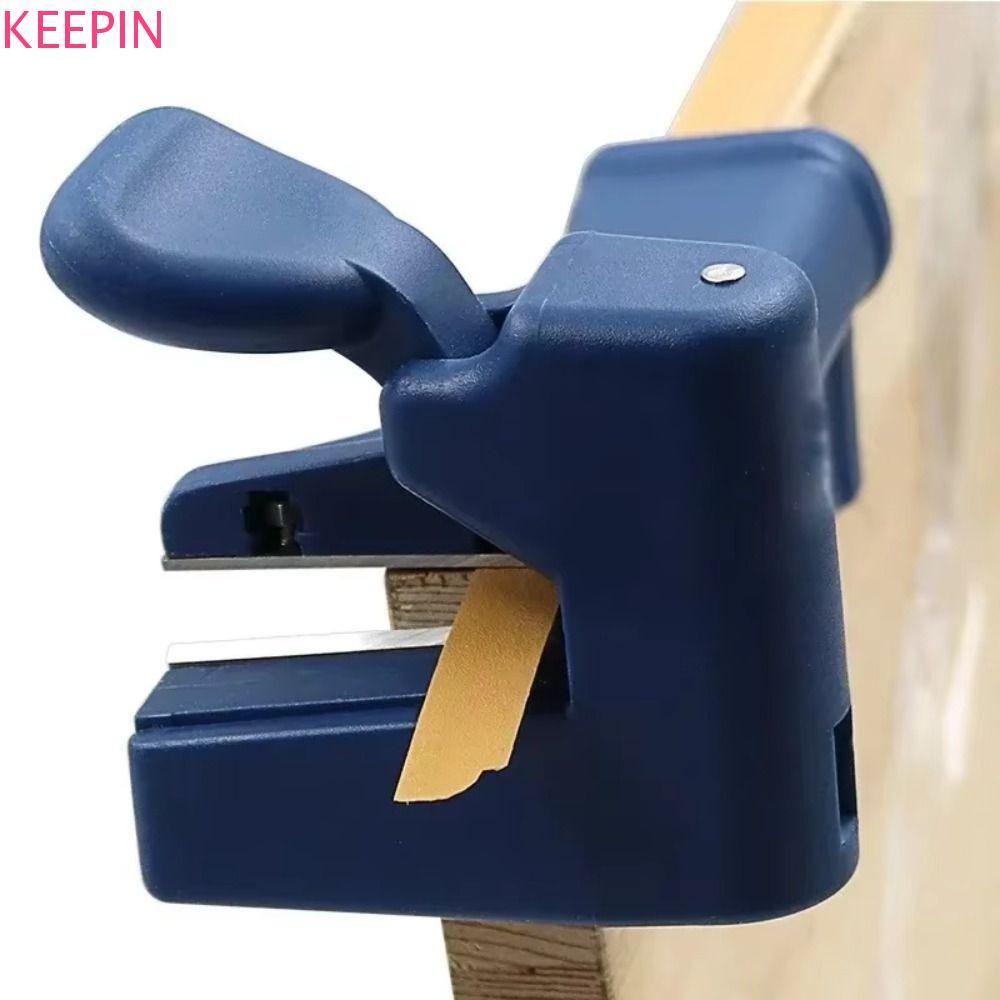 KEEPIN Edge Banding Trimmer, เครื่องมือตัดแต่งแถบด้านข้างไม้แบบแมนนวล|ชุดเครื่องมือมือลื่นประหยัดแรงงานพีวีซีขอบคู่ที่กันจอนช่างไม้