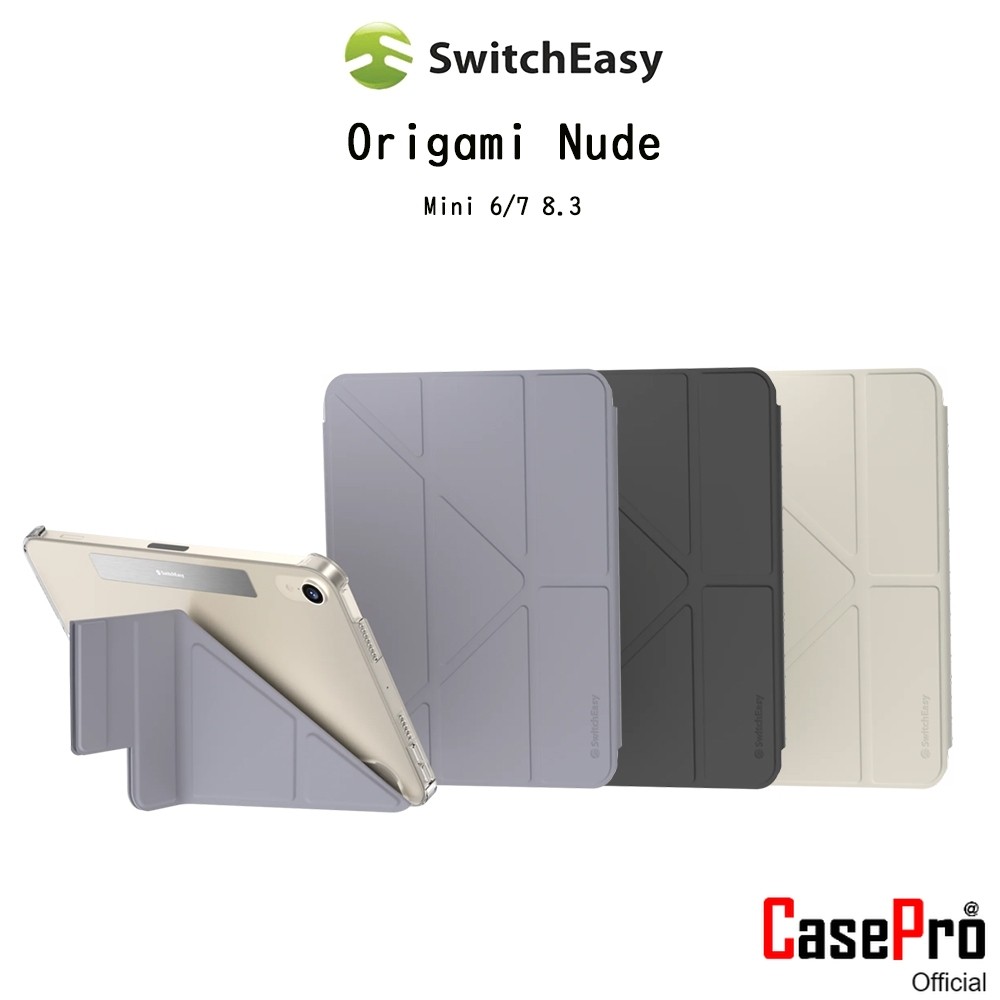 SWITCHEASY Origami Nude เคสฝาจีบหลังใสกันกระแทกเกรดพรีเมี่ยม เคสสำหรับ iPad Mini 6/Mini 7 8.3 (New)