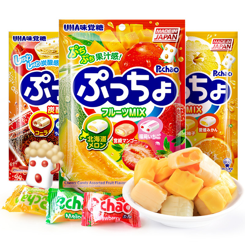 UHA UHA Super Taste Candy Fruit Gummy 0g นําเข้ารสมาร์ชแมลโลว์ขนมแต่งงานของว่าง250805