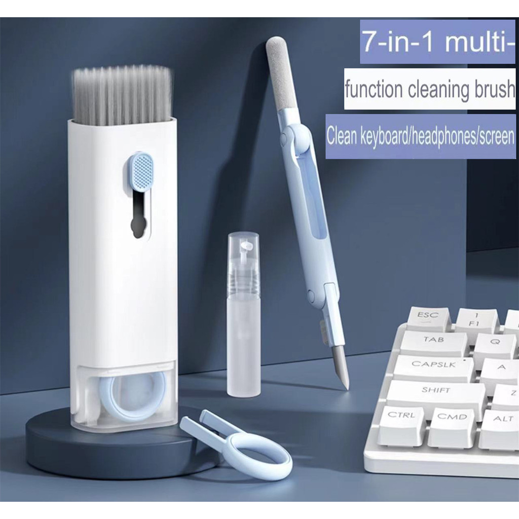 ชุดแปรงทำความสะอาด คีย์บอร์ดคอมพิวเตอร์ 7-in-1 ปากกาทำความสะอาดหูฟัง คีย์บอร์ด เครื่องมือทำความสะอาด